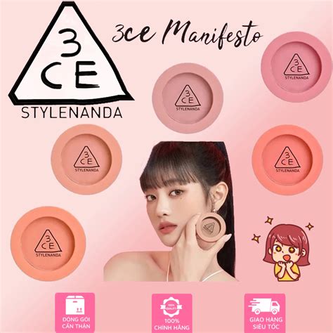 บลชออน3ce Mood Recipe Face Blush Mono Pink Nude Pech Rose Beige 5 5g Shopee Thailand