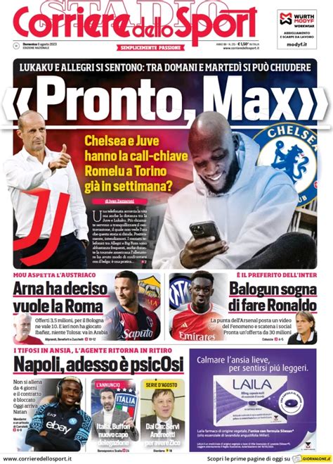 Rassegna Stampa Juve Prime Pagine Quotidiani Sportivi Agosto