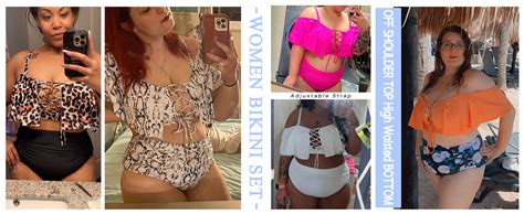 Amazon Daci Women Plus Size Bikini Sets High Waisted Ruffle Tummy Control Two Piece