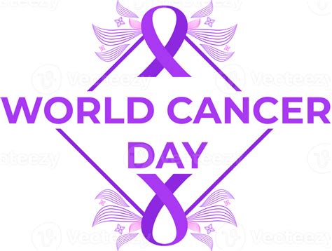 World Cancer Day Purple Ribbon 15124604 Png