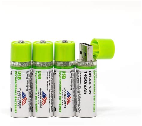 Amazon.com: MODERN NEEDS Ultra-Charge AA USB Rechargeable Batteries ...