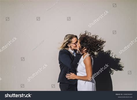 Mature Lesbian Couple Kissing On Mouth Stock Photo Shutterstock