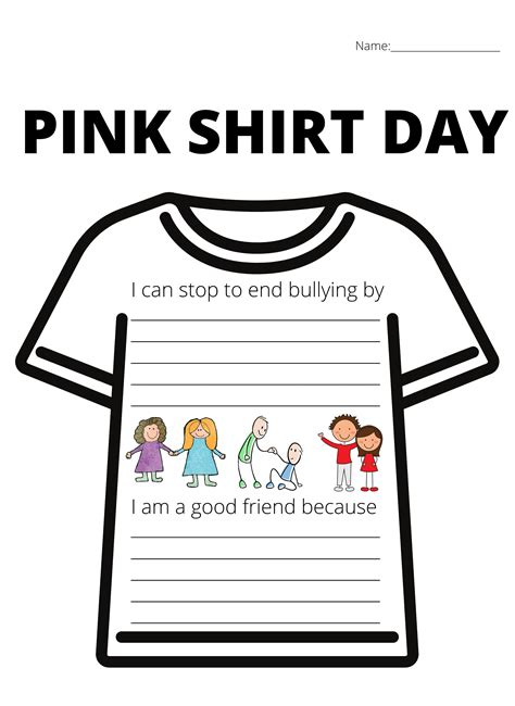 Pink Shirt Day Printable Activities Anti Bullying Being A Good Friend