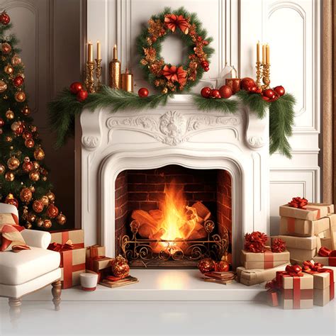 Animated: Festive Fireplace and Christmas Tree Email Background ...