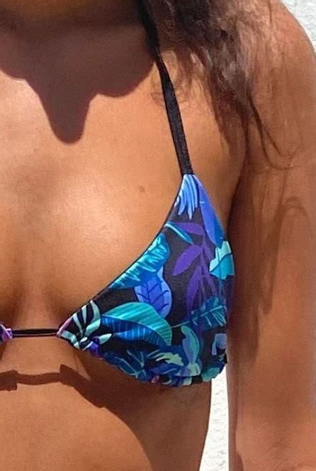 Reversible Two Piece Swimsuit Reversible Triangle Top Cheeky Bikini Etsy Australia