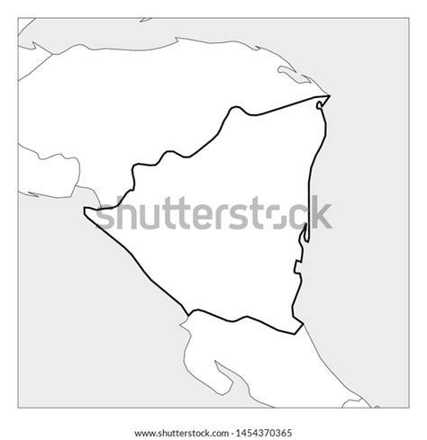 Map Nicaragua Black Thick Outline Highlighted Stock Vector Royalty