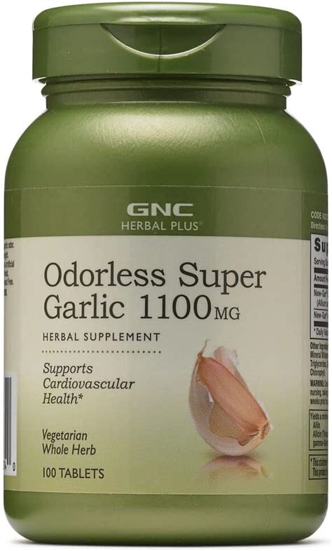 Gnc Herbal Plus Ajo Estupendo Sin Olor Mg Tabletas Apoya La