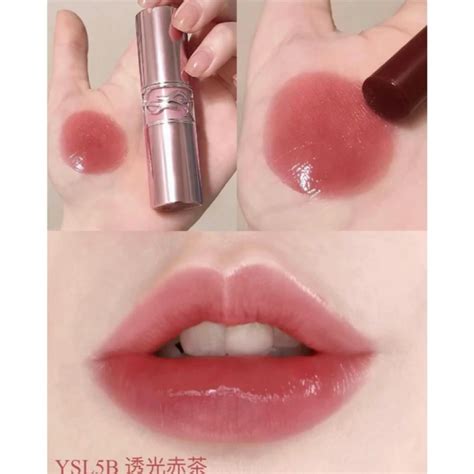Son dưỡng YSL Loveshine Candy Glow B Nude Crush màu đỏ đất
