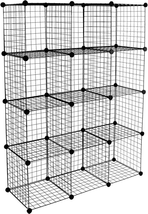 Work It Wire Storage Cubes 12 Cube Metal Grid Organizer Modular Wire Shelving