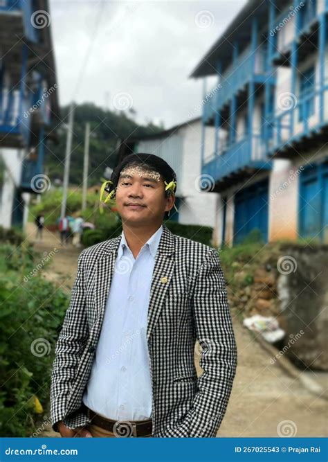 A Nepali Man Wearing An Allo Coat Stock Image Image Of Clothing Blue