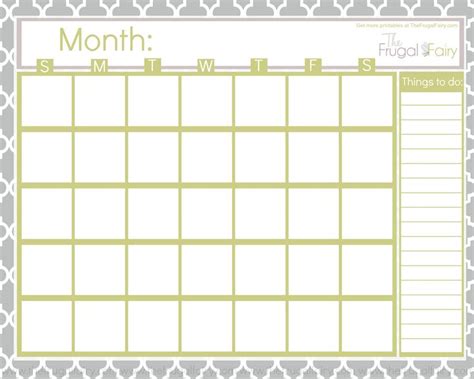 Blank printable calendar