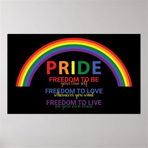 Rainbow LGBTQ Pride Is Freedom Gay Rights Poster Zazzle