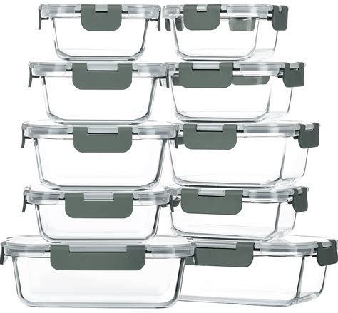 Buy M MCIRCO 10 Pack Glass Food Storage Container With Lids Airtight