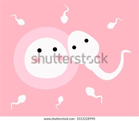 Sperm Ovum Cartoon Doodle Vector Illustration เวกเตอร์สต็อก ปลอดค่า