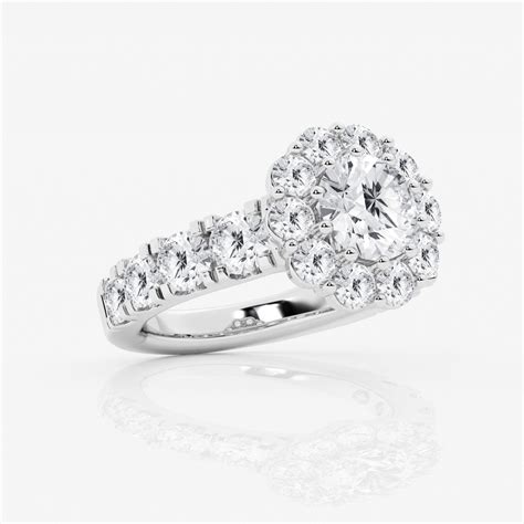 4 7 8 Ctw Round Lab Grown Diamond Split Prong Engagement Ring With