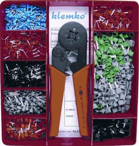 Klemko Ass Doos Verbindingsmateriaal Atk Gevuld Met Twin Adereindhuls Bol