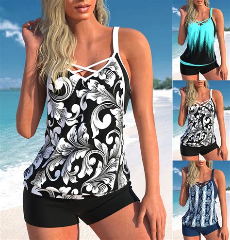 New Summer High Elastic Bikini Set With High Quality Black And White Wave Print Women S