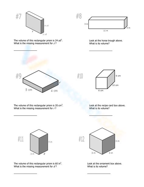 Calculating Volumes Of Rectangular Prisms Worksheet Worksheets Library