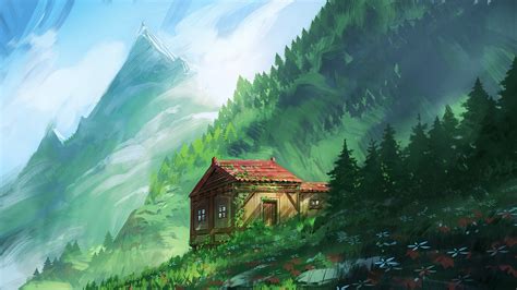 Cozy Little House In Mountains [3840x2160] : r/wallpaper