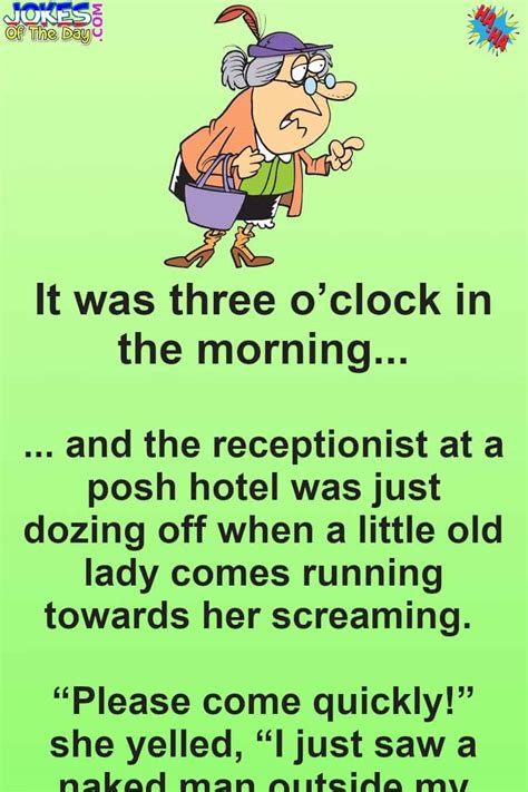 An Elder Lady Sees A Naked Man Outside Her Window Jokes Of The Day