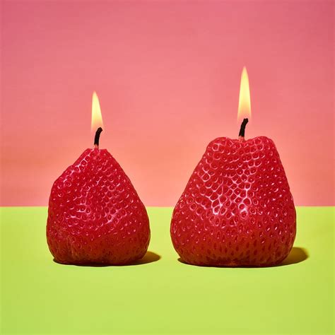 Beeswax Strawberry Candles Set of 2 | Friends NYC Brooklyn, NY
