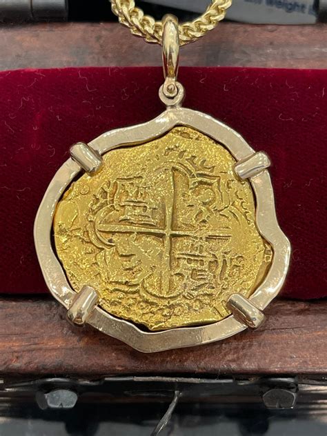 14k Heavy Solid Gold Atocha Shipwreck Treasure Mel Fisher Coin Etsy