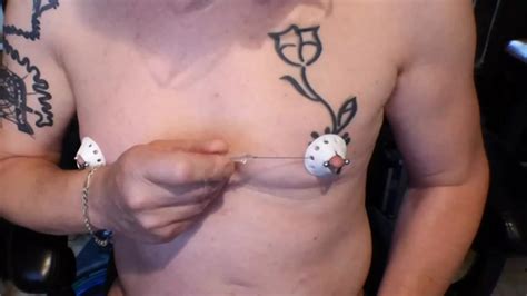 Long Needles Crossing My Nipples In Flower Made Print D Diy Gay Porn Xhamster