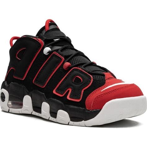 Nike Kids Air More Uptempo Red Toe Sneakers Black Glamihu