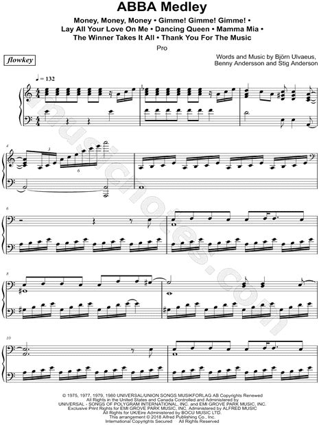 Flowkey Abba Medley Pro Sheet Music Piano Solo In A Minor