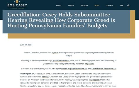 U S Senate Hearing Spotlights Corporate Greeds Impact On Families