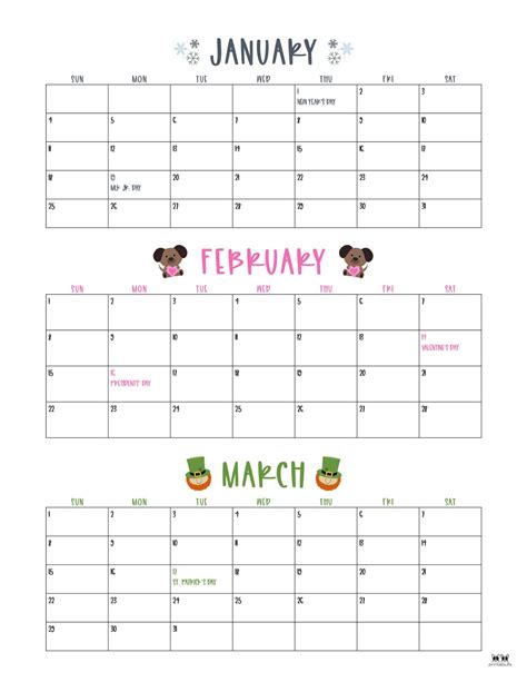 Free Printable Three Month Calendar 2026 — Calendars 123
