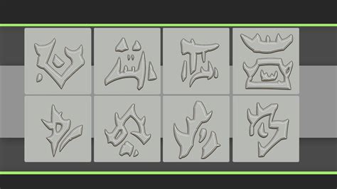 Artstation Stylized Alphas Of Runes And The Orc Language Brushes