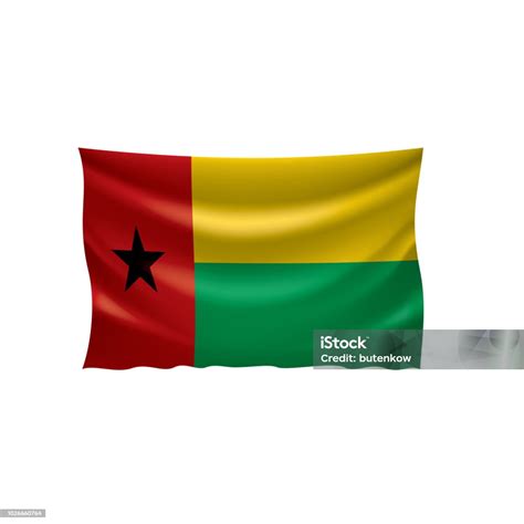 Bendera Guinea Bissau Ilustrasi Vektor Pada Latar Belakang Putih
