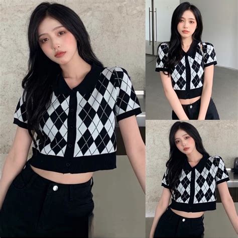 O Polo Croptop K Kim C Ng N Ng N Tay Hot Trend Shopee Vi T Nam