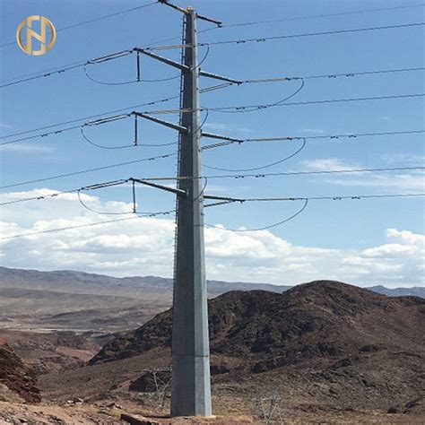 110KV 115KV Galvanized Steel Power Pole Q460C Material Long Service Life