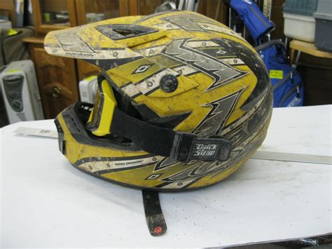Yellow Motorcycle Helmet And Goggles