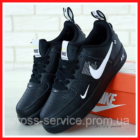 Кроссовки женские и мужские Nike Air Force 1 black / кеды Найк аир Форс ...
