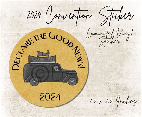 Jw 2024 Convention Sticker Vinyl Laminated Waterproof Declare The Good