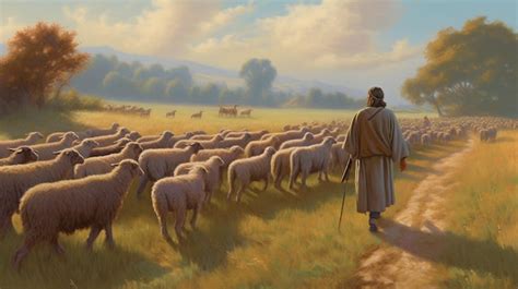 Premium Ai Image Jesus Christ Is A Shepherd Who Is Leading The Sheep