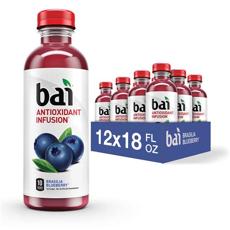 Bai Flavored Water, Brasilia Blueberry, Antioxidant Infused Drinks, 18