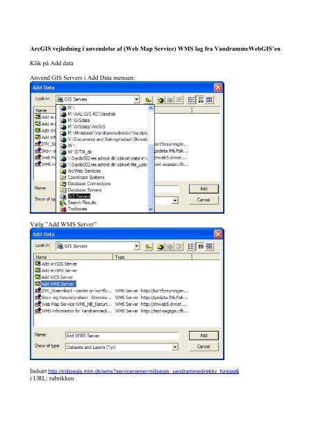 Arcgis Vejledning I Anvendelse Af Web Map Service Wms Lag Fra