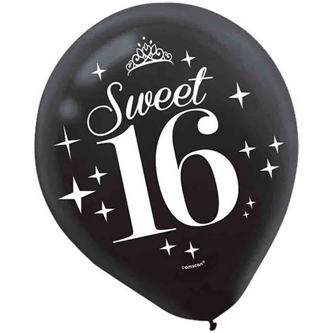 Sweet Sixteen 16 Birthday Celebration Printed Balloons Party Decoration ...