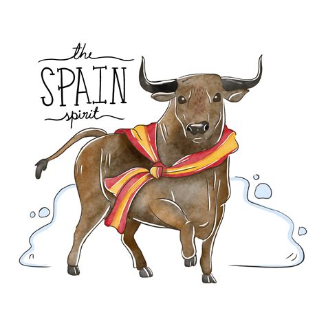 Bull Wearing Spain Flag 226655 Vector Art At Vecteezy