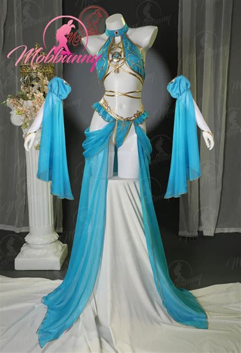 Mobbunny Blue Princess Derivative Sexy Lingerie Set Halter Top And Panty With Thigh High Socks