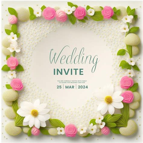 Premium Psd Beautiful Floral Wedding Invitation Card Template Free Psd