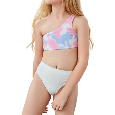 Hienoo Big Girls Bikini Swimsuits Tie Dye One Shoulder Swimwear Beach Bathing Suit Walmart