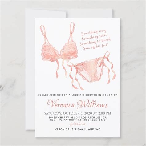 Lingerie Blush Bridal Shower Invitation Zazzle