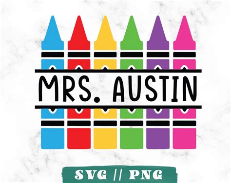 Crayon Split Monogram Svg Crayon Monogram Svg Teacher Etsy