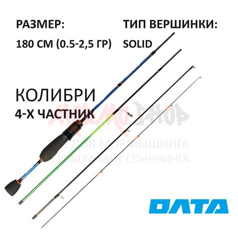 Спиннинг Колибри 180 см 0.5-2,5 гр 4-х частник от ОЛТА – купить за 3 ...