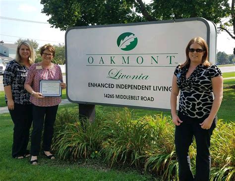 Oakmont Livonia Recognized for Five Years of Livonia Chamber Membership ...